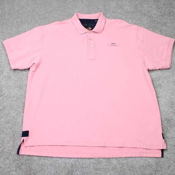 Orvis Signature Polo Shirt Mens 2XL XXL Pink Split Hem 100% Cotton Short Sleeve - Picture 2 of 14
